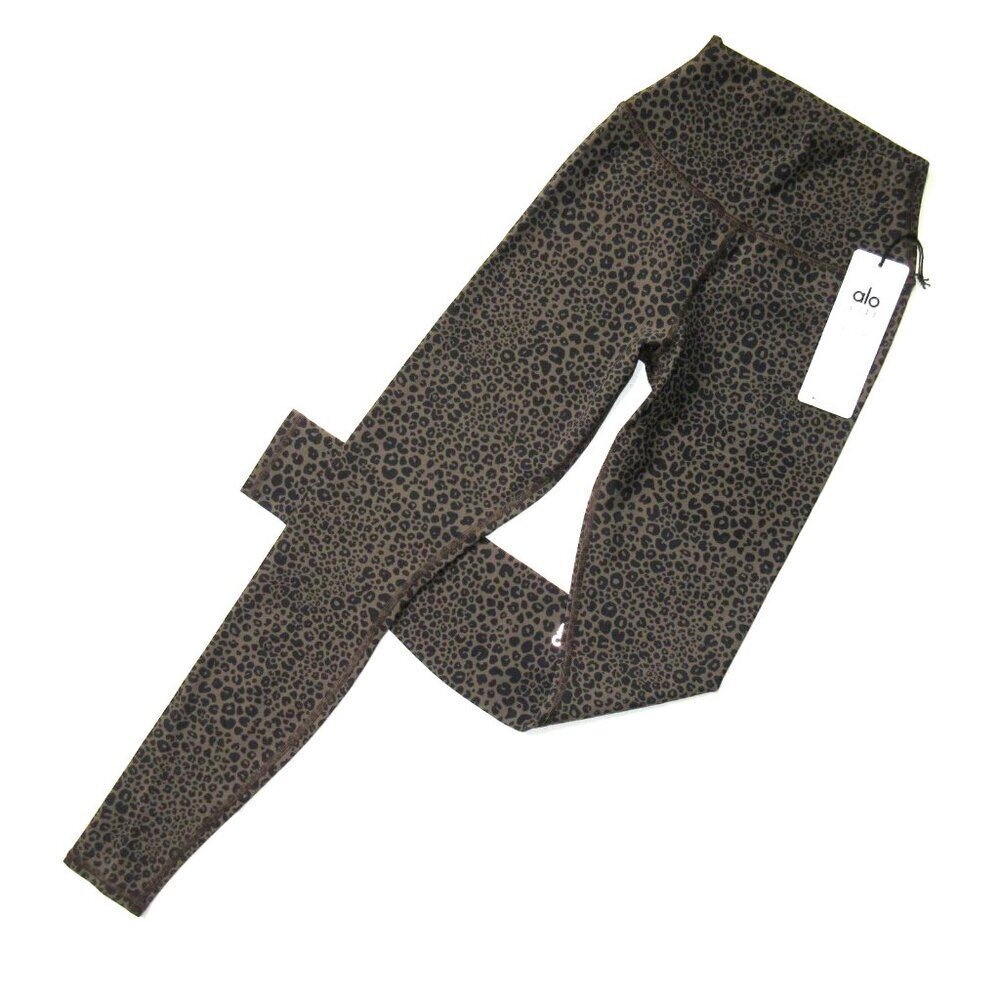 NWT Alo Yoga High-Waist Vapor Leopard Leggings in Olive Branch Stretch XS